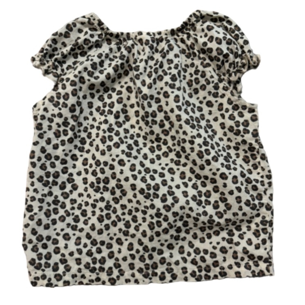 H&M leopard ruffle trimmed shirt